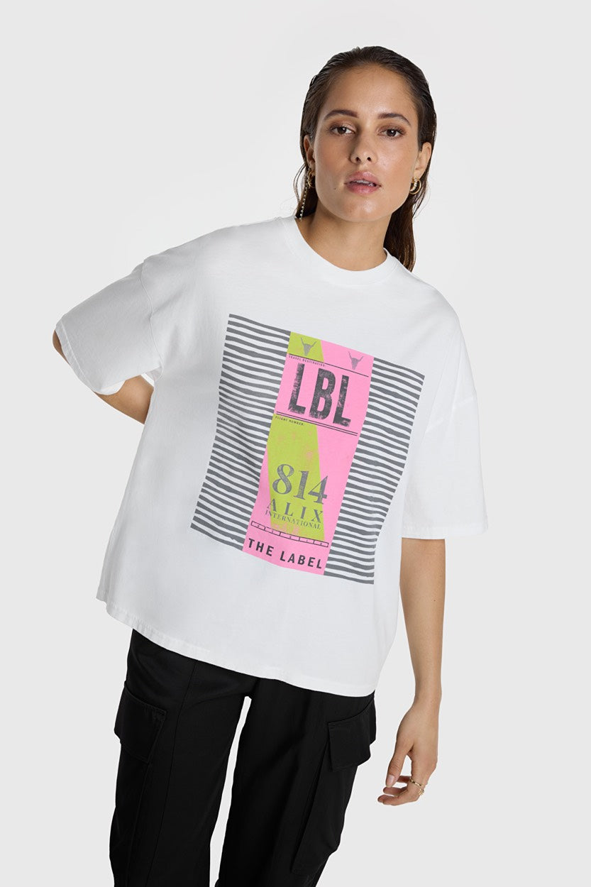 Ladies Knitted Traval T-shirt - Off-white