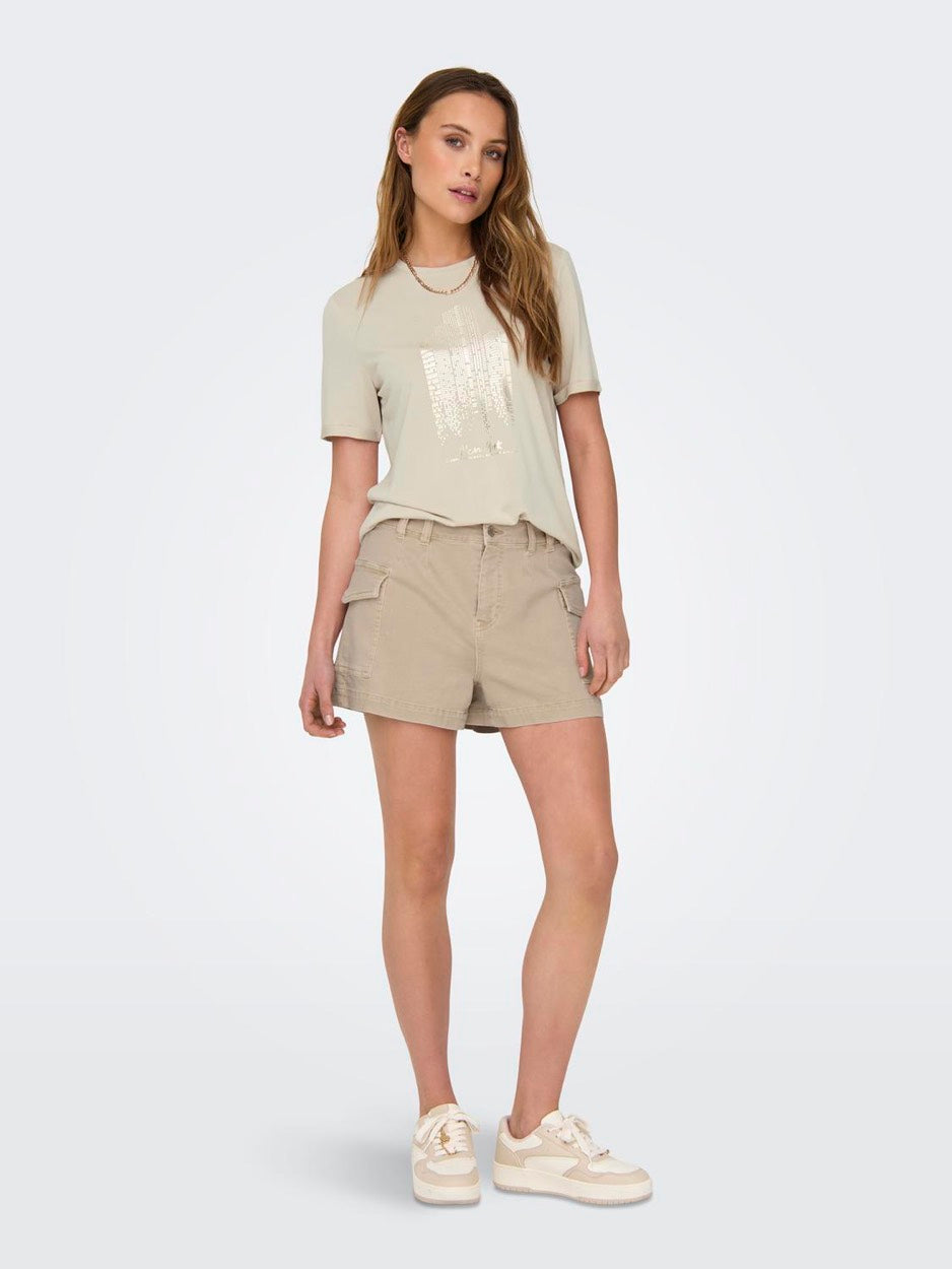 Onlfree Life Reg S/s City Top Box J - Beige