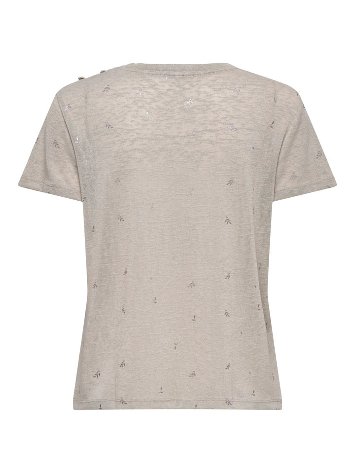 Onlstephi S/s Aop V-neck Top Jrs - Zand Dessin