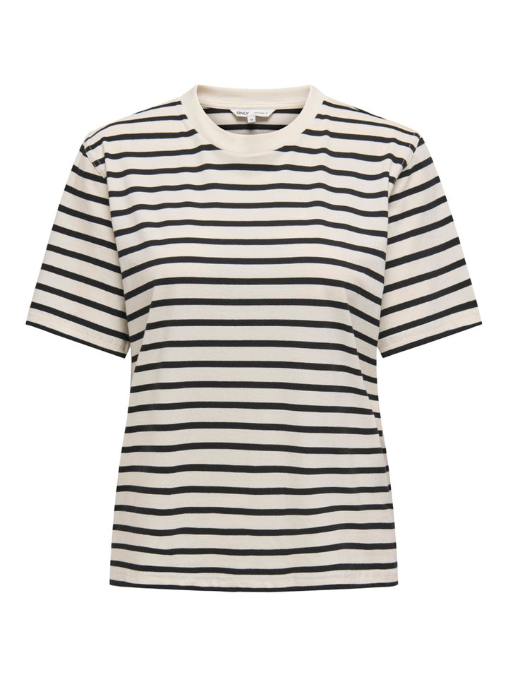 Onllivina S/s Stripe Tee Jrs Noos - Ecru Dessin