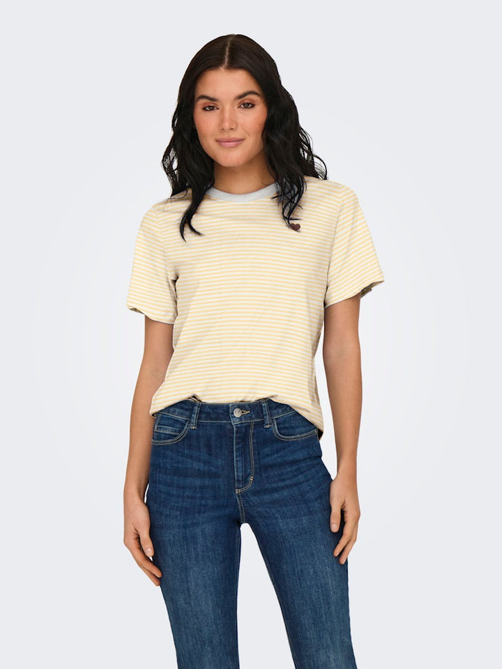 Jdypisa S/s Print Top Jrs Noos - Ecru Dessin