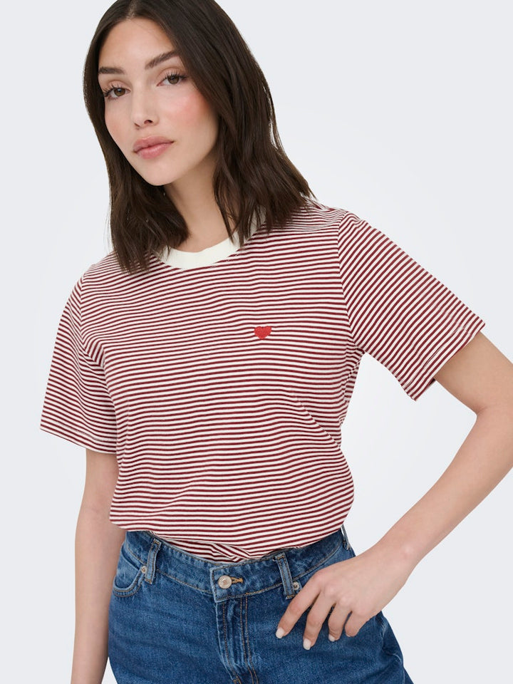 Jdypisa S/s Print Top Jrs Noos - Ecru Dessin