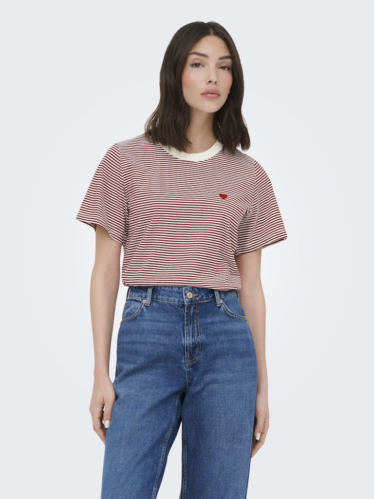 Jdypisa S/s Print Top Jrs Noos - Ecru Dessin