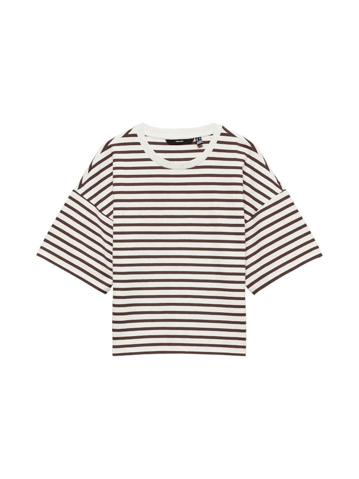 Vmkiara 2/4 O-neck Top Jrs - Ecru Dessin