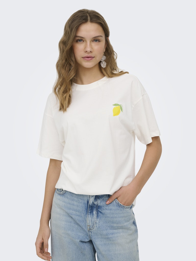 Onlelle S/s Printed Tee Cs Jrs - Wit Dessin