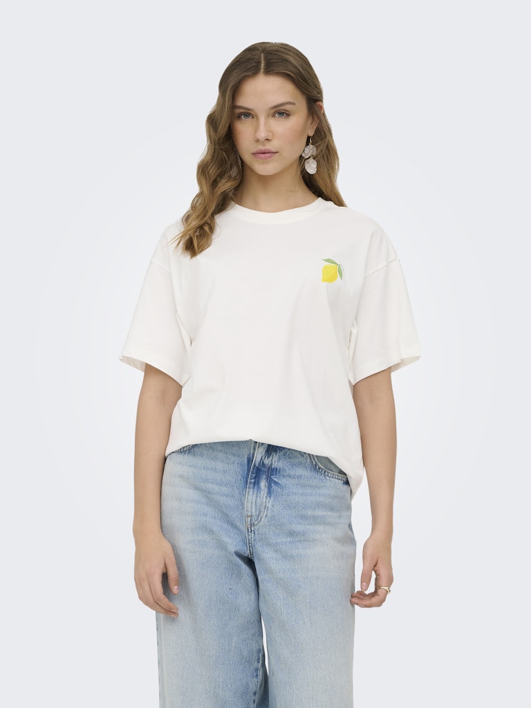 Onlelle S/s Printed Tee Cs Jrs - Wit Dessin