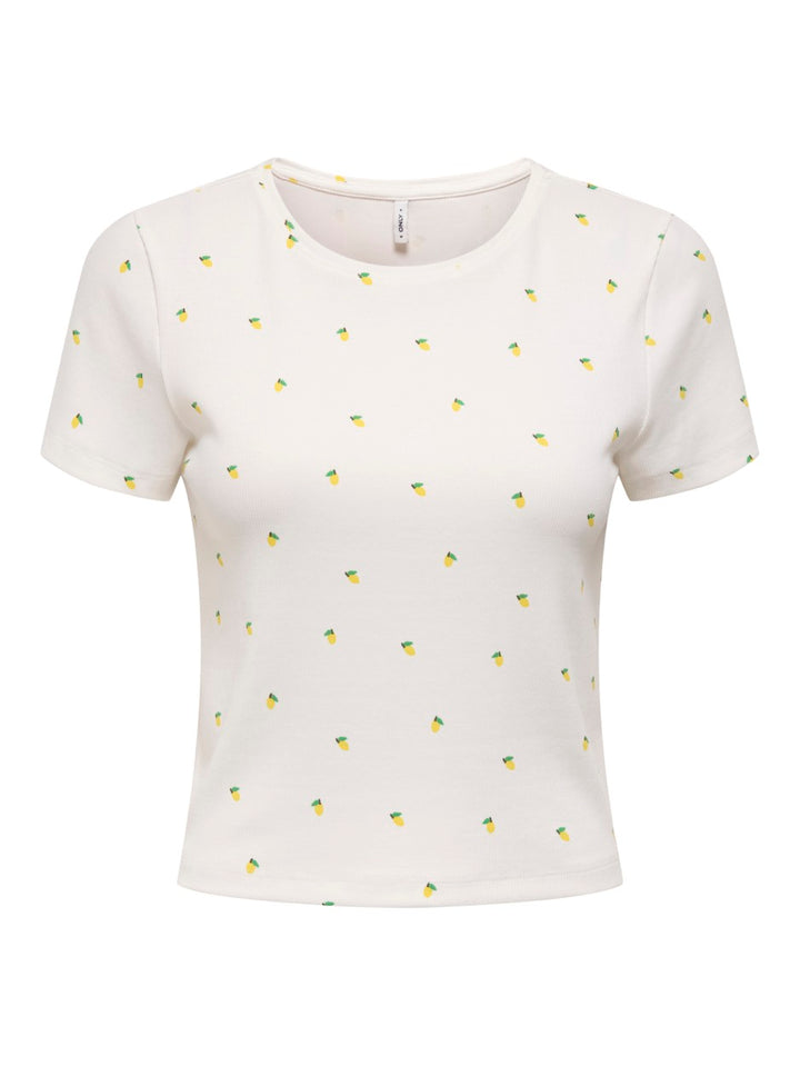 Onlfenja Life Ss Aop Top Jrs Noos - Wit Dessin
