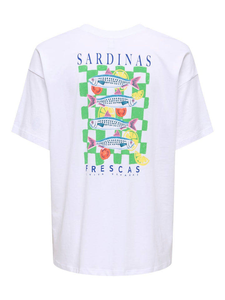 Onlvivvi S/s Lovely Top Jrs - Wit Dessin