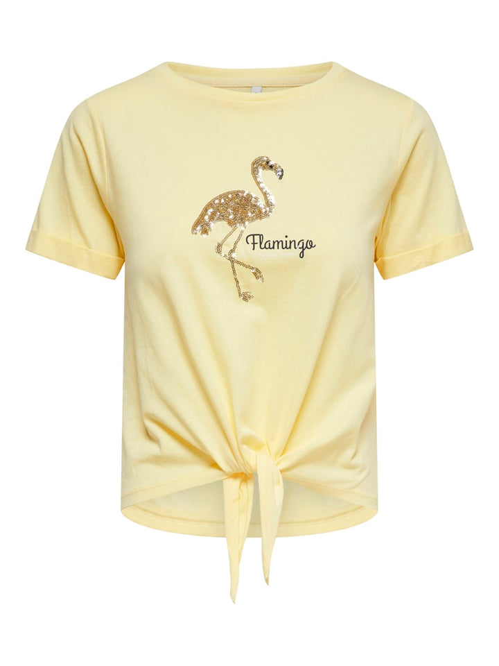 Onldora S/s Knot Fold-up Top Jrs - Geel