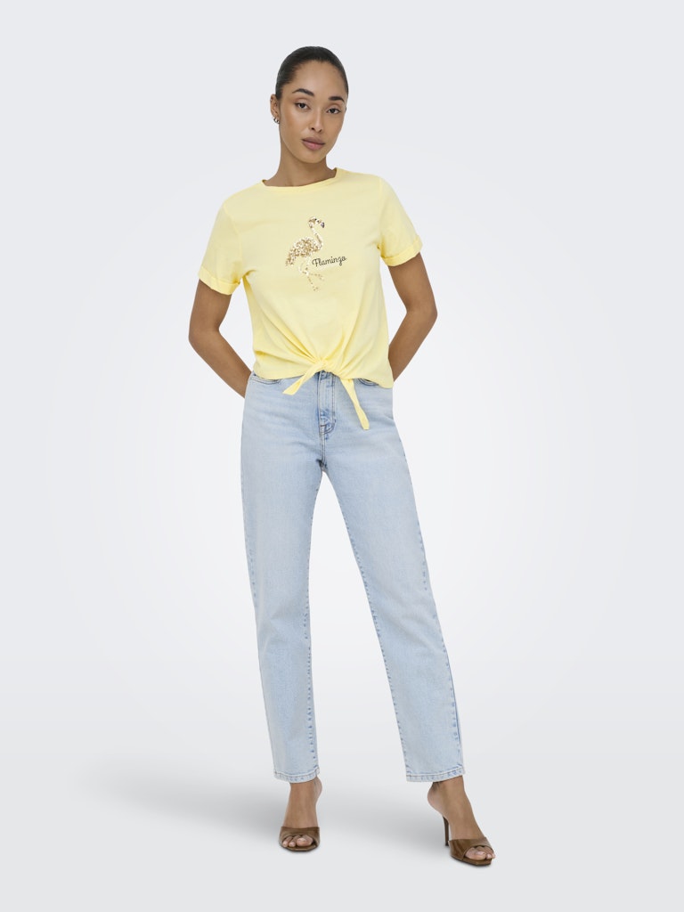 Onldora S/s Knot Fold-up Top Jrs - Geel