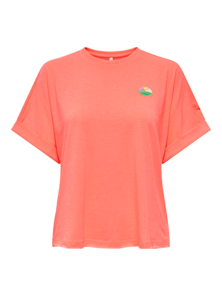 Onlminna S/s Top Cs Pr Jrs - Neon Oranje