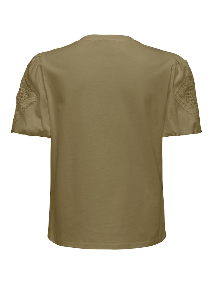 Jdyuma Life S/s Lace Detail Top Jrs - Groen
