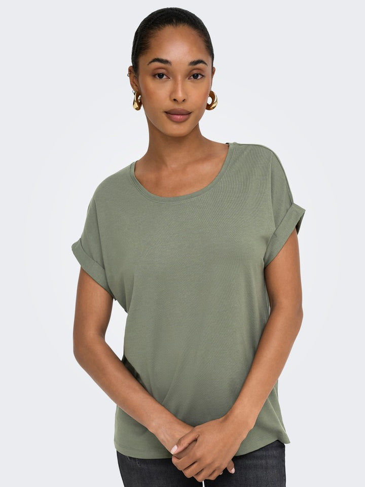 Onlmoster S/s O-neck Top Noos Jrs - Olijf