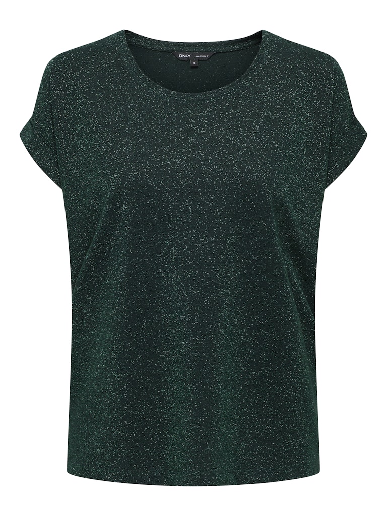 Onlmoster Glitter S/s Top Jrs - Donkergroen