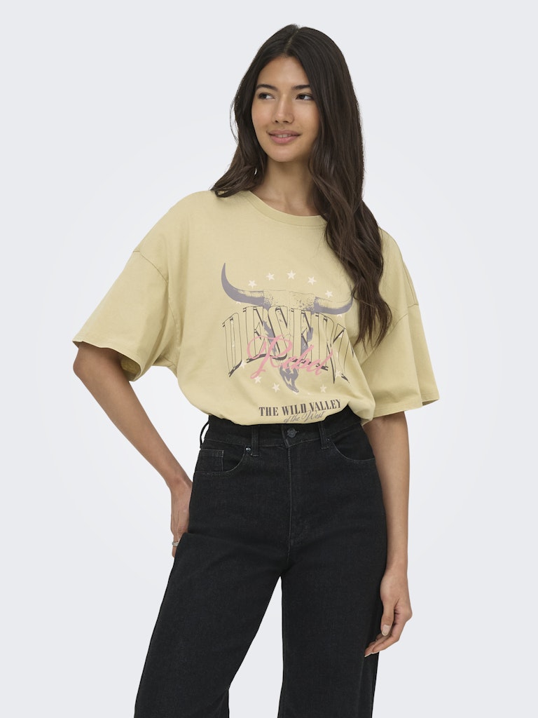 Onlmila S/s Print Box Cs Jrs - Groen Dessin