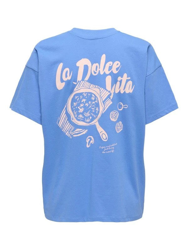 Onlvivvi Life S/s Lovely Top Jrs - Lichtblauw