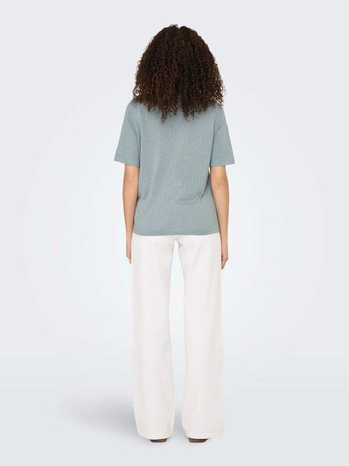 Onlelise S/s V-neck Top Jrs Noos - Lichtblauw