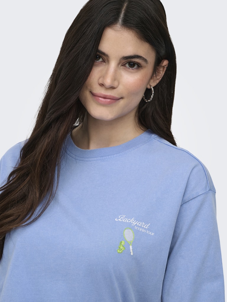 Onlshania S/s Print Top Box Jrs - Lichtblauw