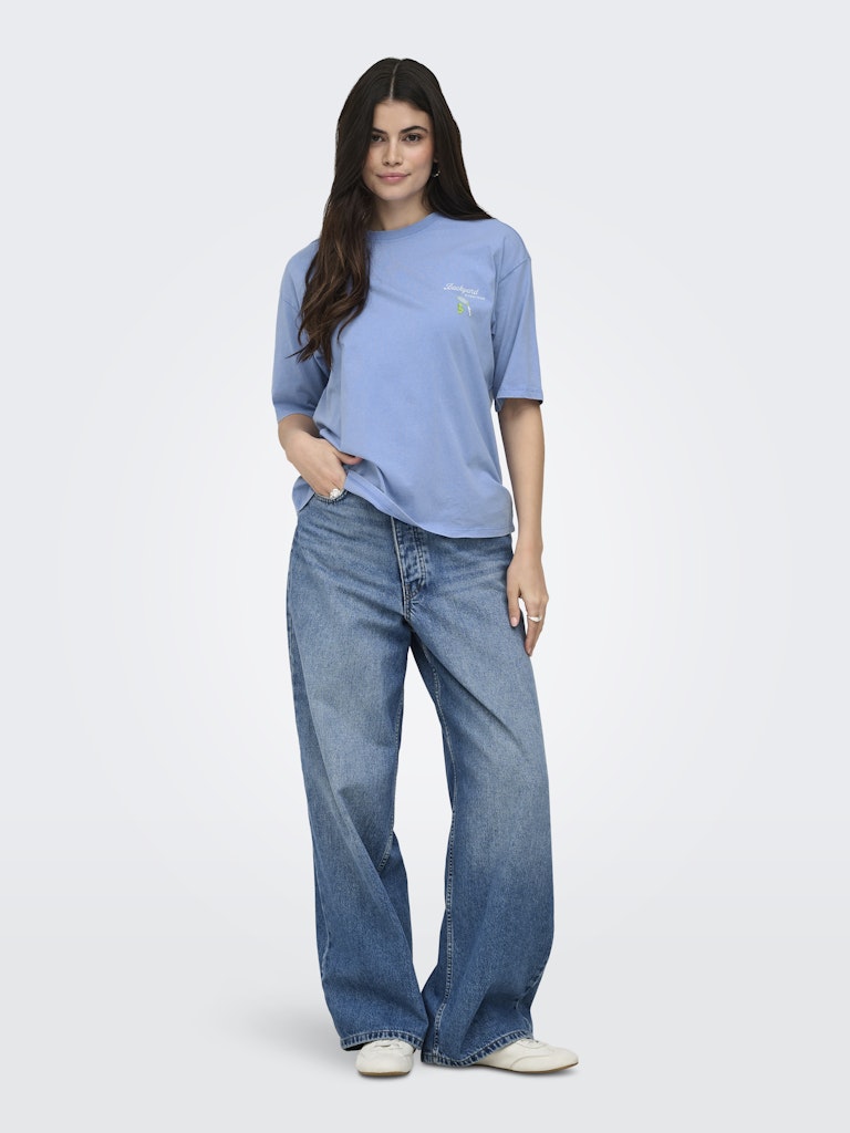 Onlshania S/s Print Top Box Jrs - Lichtblauw