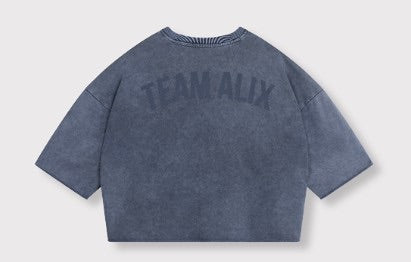 Cut Seam Sweat T-shirt - Navy