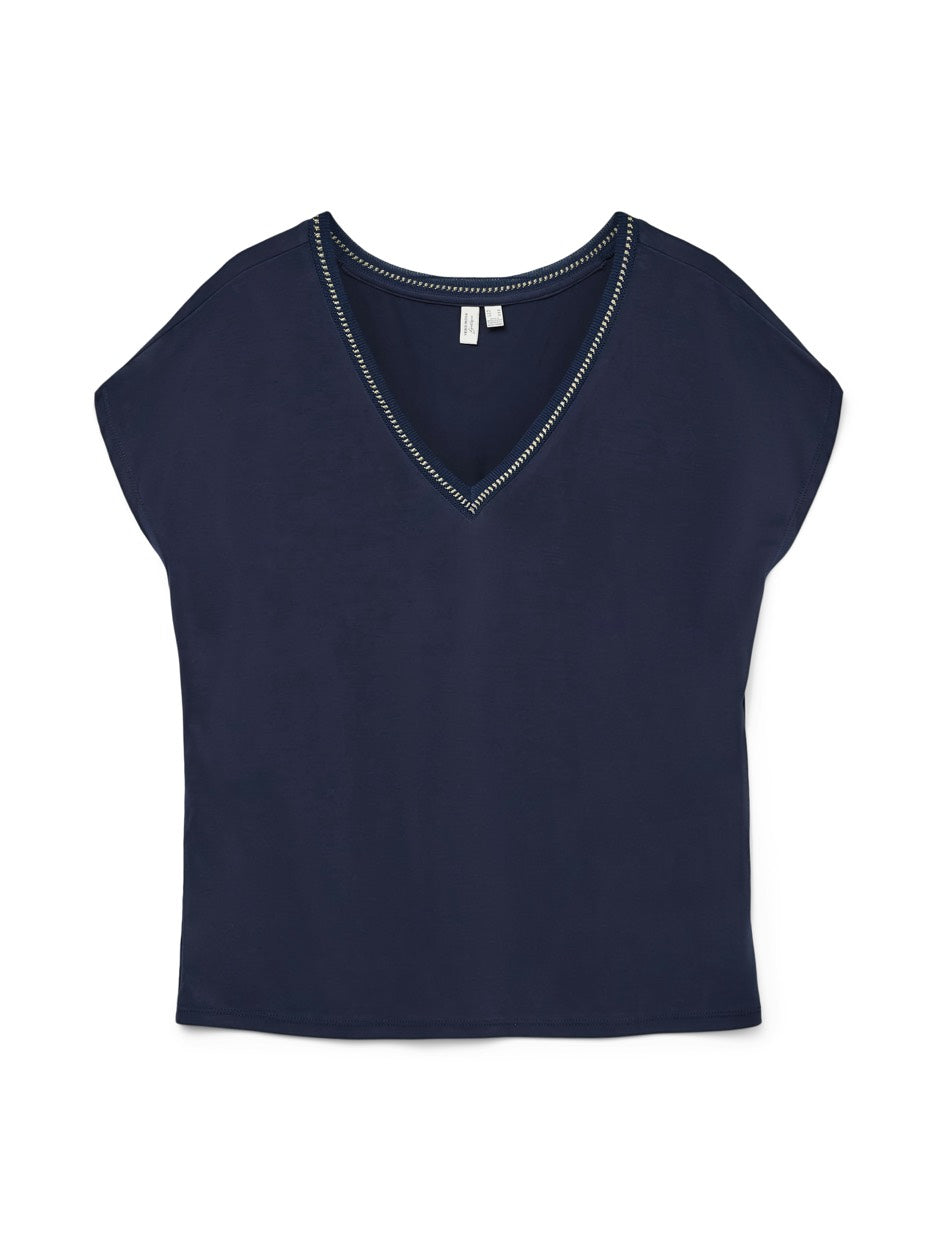 Vmbatila C/s V-neck T-shirt Jrs Btq - Navy