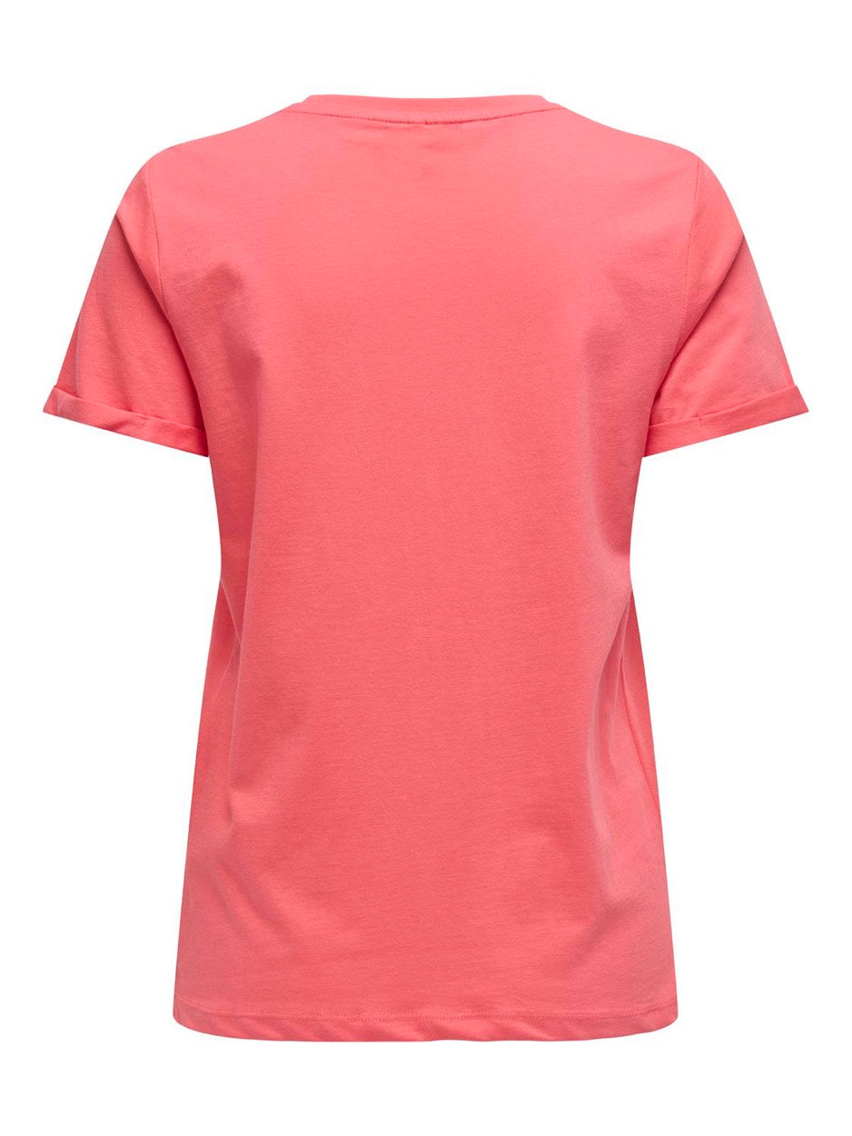 Onlkita Life S/s Top Noos - Koraal Rood