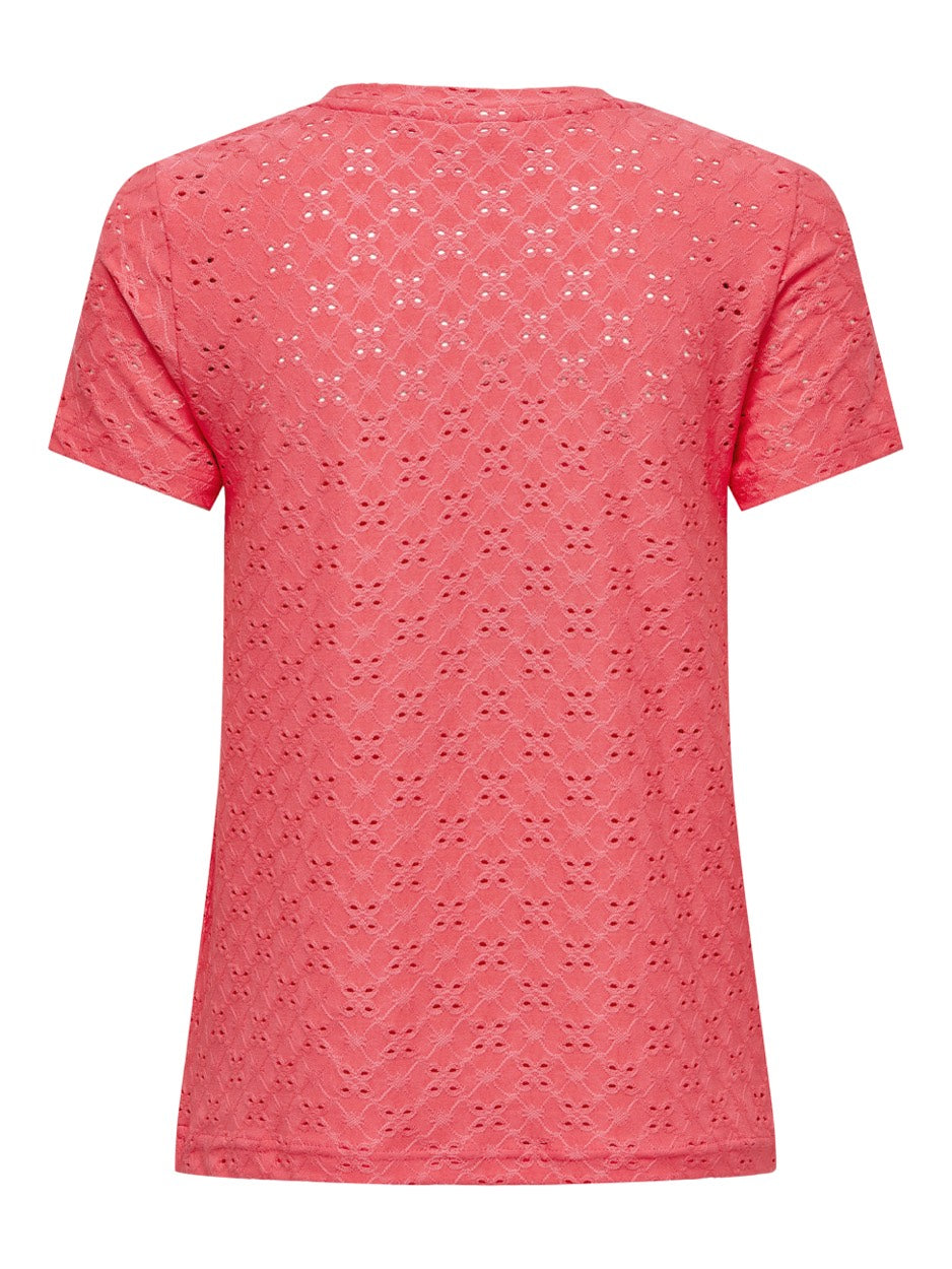 Jdycathinka S/s Tag Top Jrs Noos - Koraal Rood