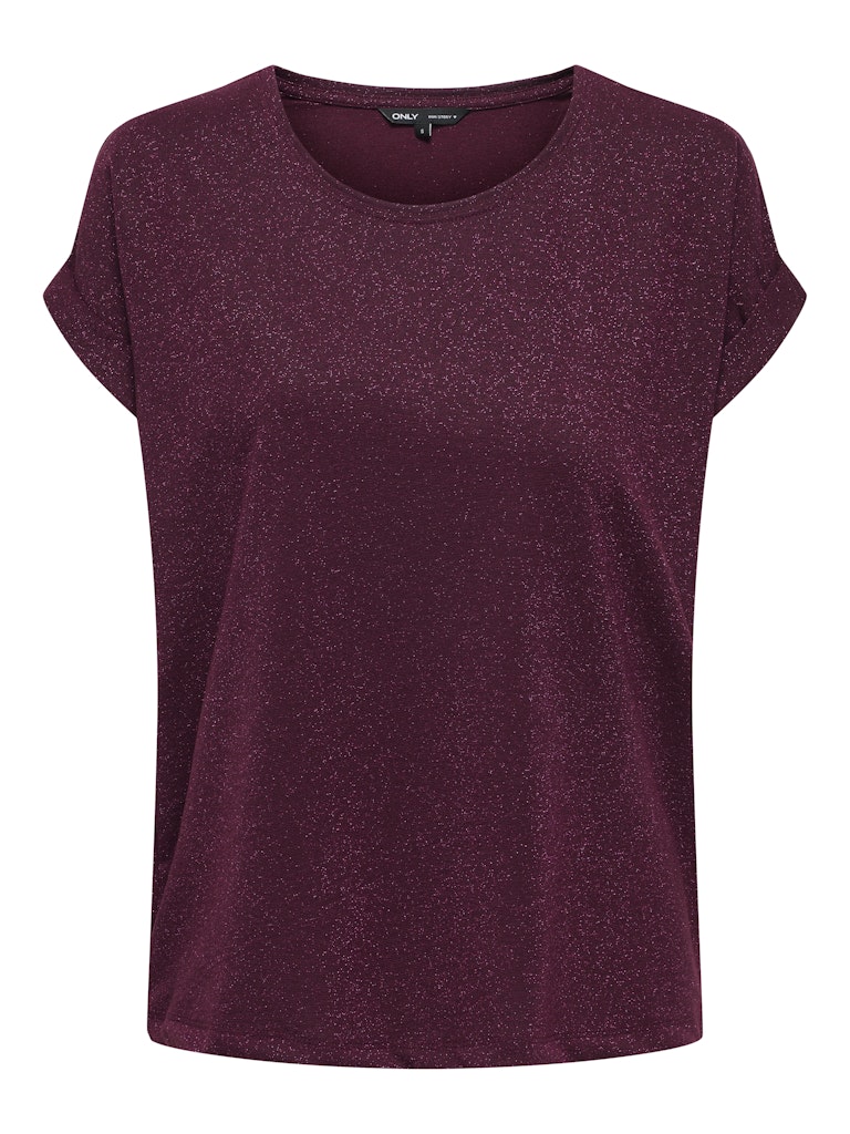 Onlmoster Glitter S/s Top Jrs - Wijnrood