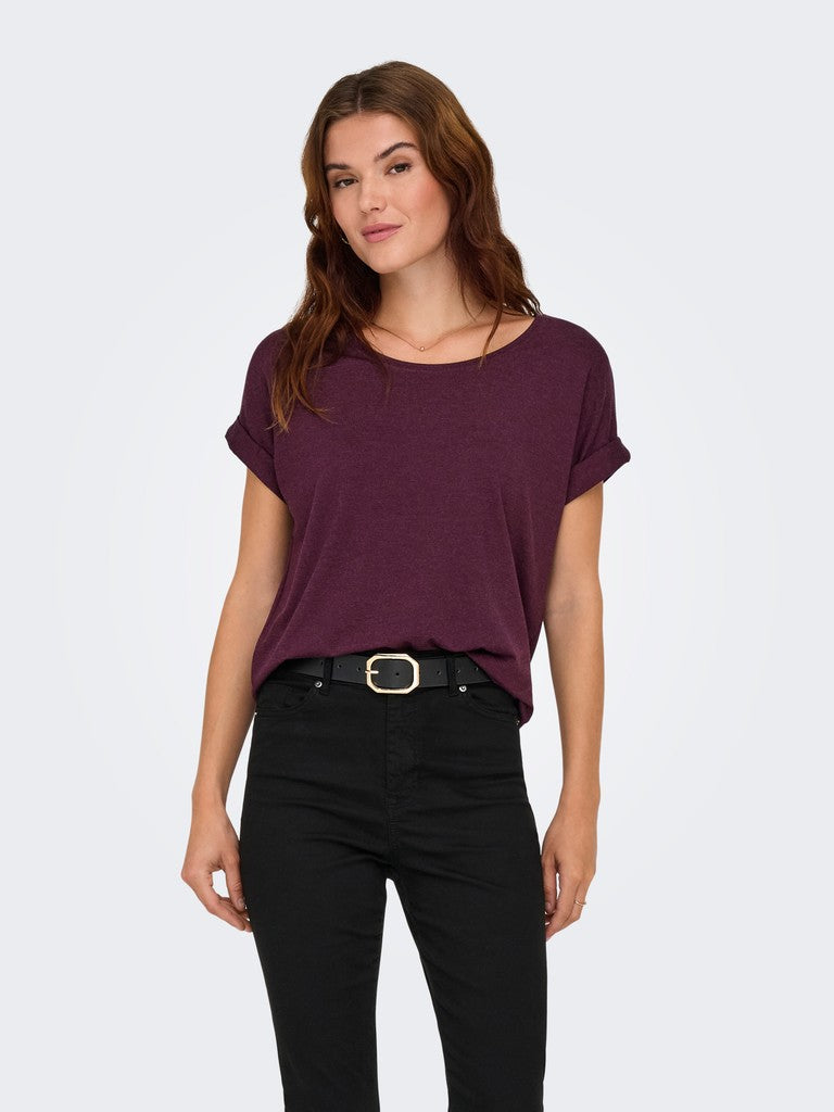 Onlmoster S/s O-neck Top Noos Jrs - Bordeaux