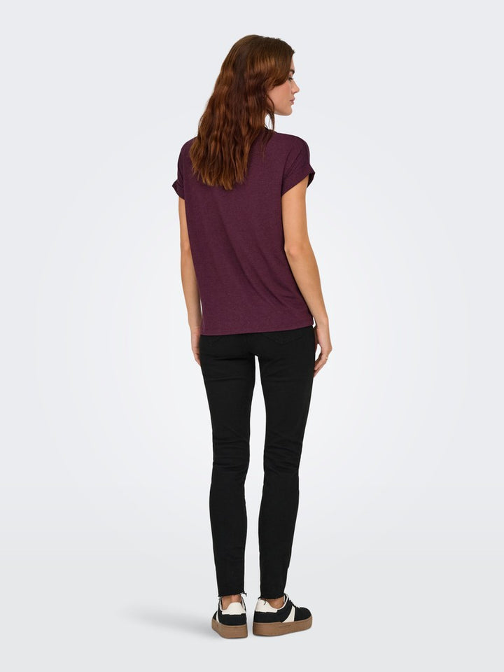 Onlmoster S/s O-neck Top Noos Jrs - Bordeaux