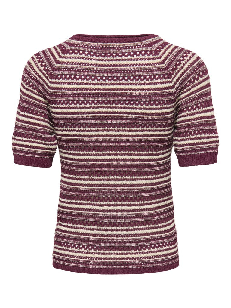 Jdydara S/s O-neck Pullover Knt - Rood Dessin