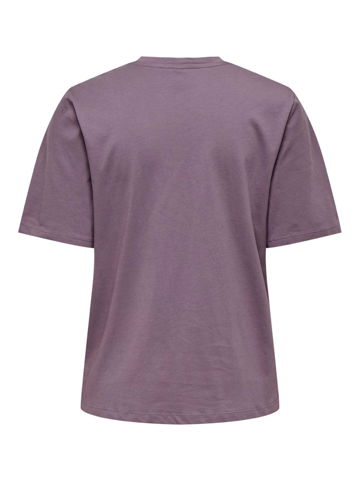 Onlmoody Life S/s Word Top Box Jrs - Aubergine