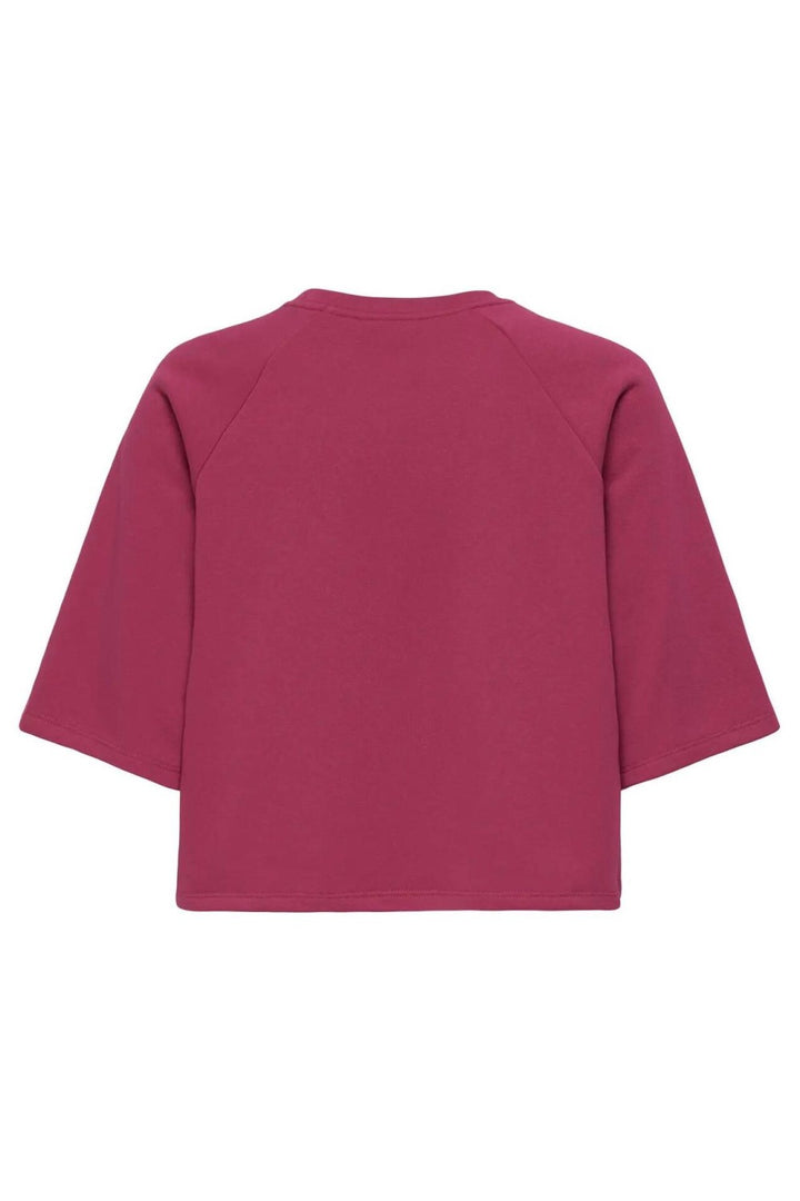 Onlcora S/s Print O-neck Ub Swt - Fuchsia