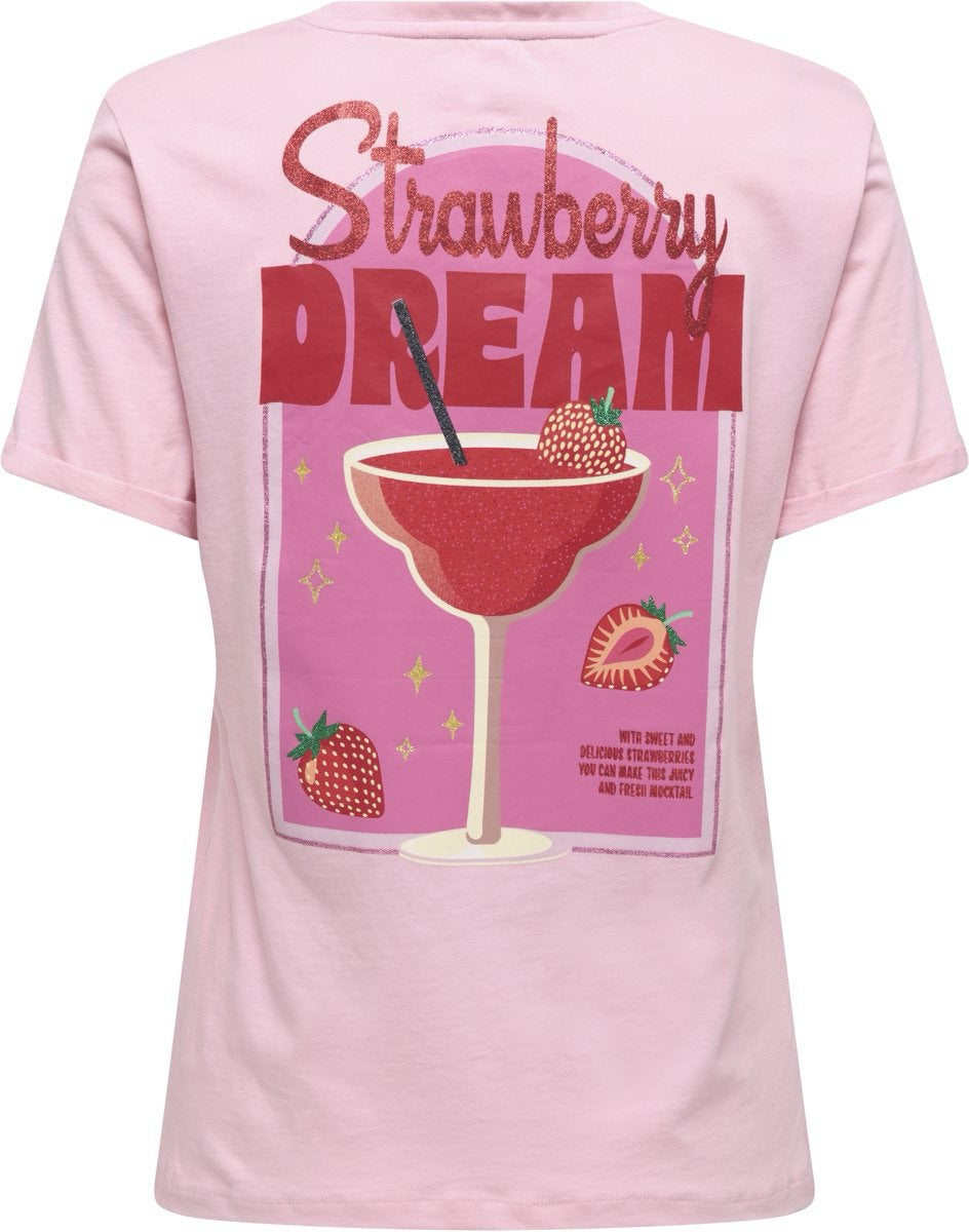 Onlkita Life S/s Drinks Top Box Jrs - Roze