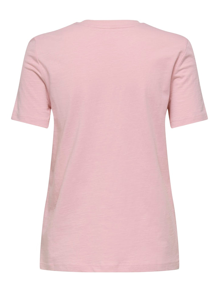 Onlketty Slub S/s O-neck Top Jrs - Roze