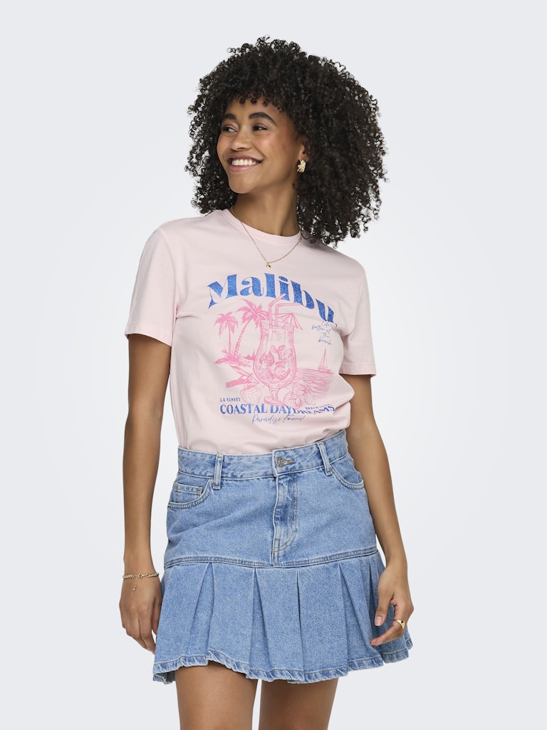 Onldina S/s Club Top Box Jrs - Licht Roze