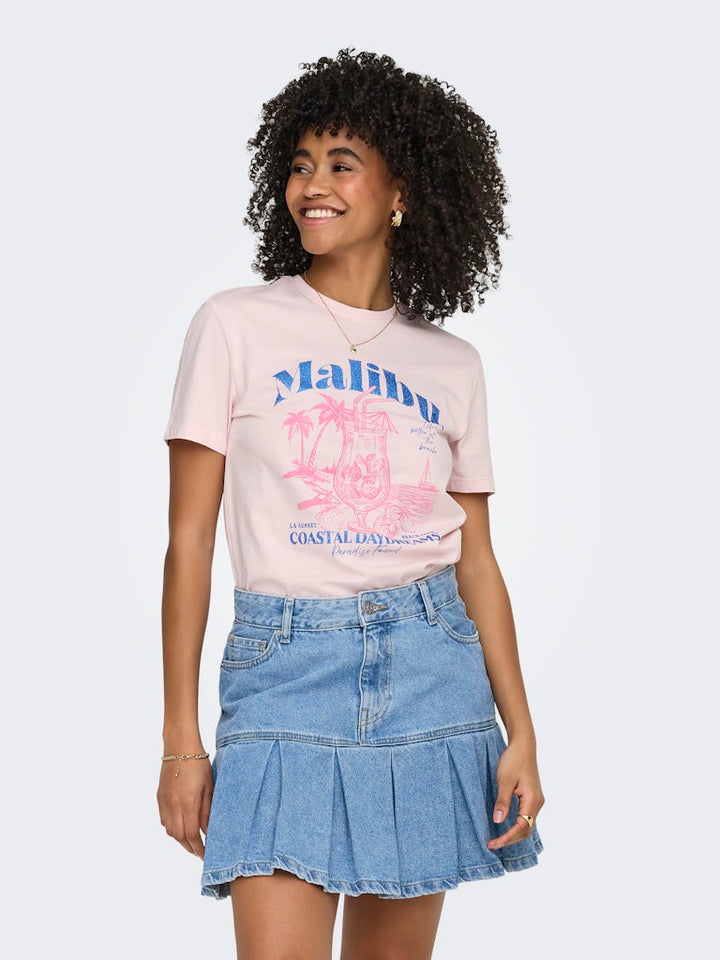 Onldina S/s Club Top Box Jrs - Licht Roze