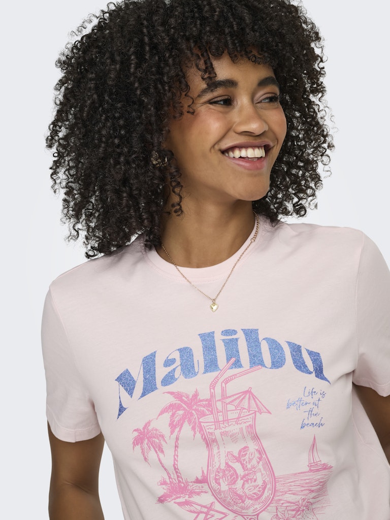 Onldina S/s Club Top Box Jrs - Licht Roze