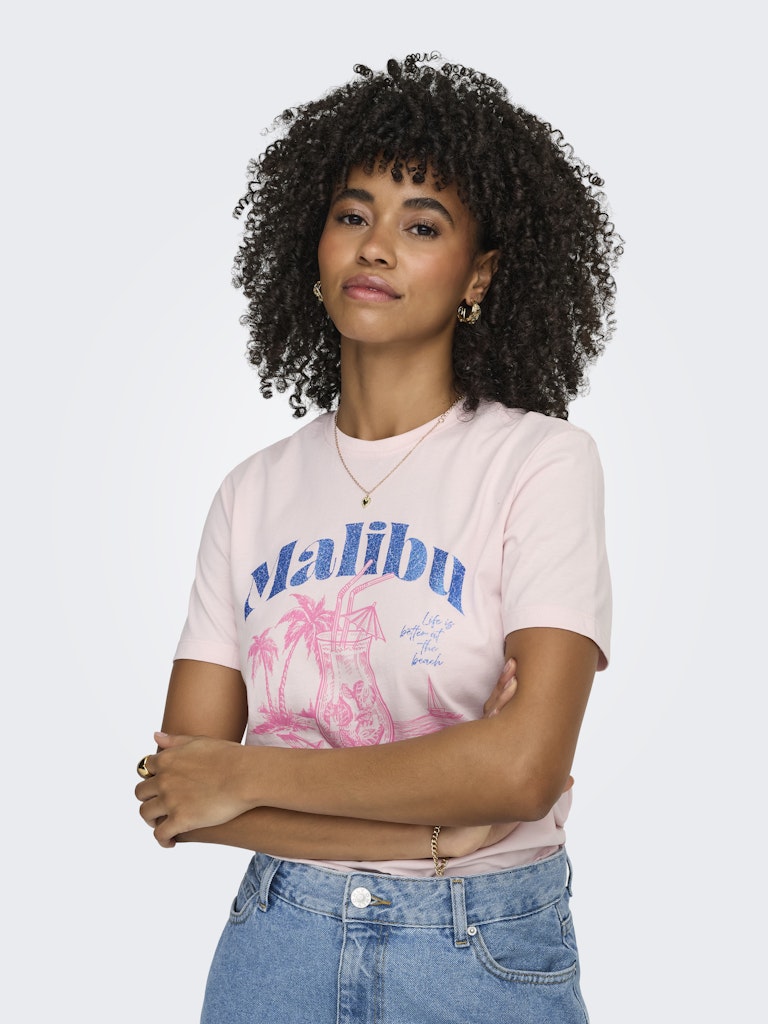 Onldina S/s Club Top Box Jrs - Licht Roze