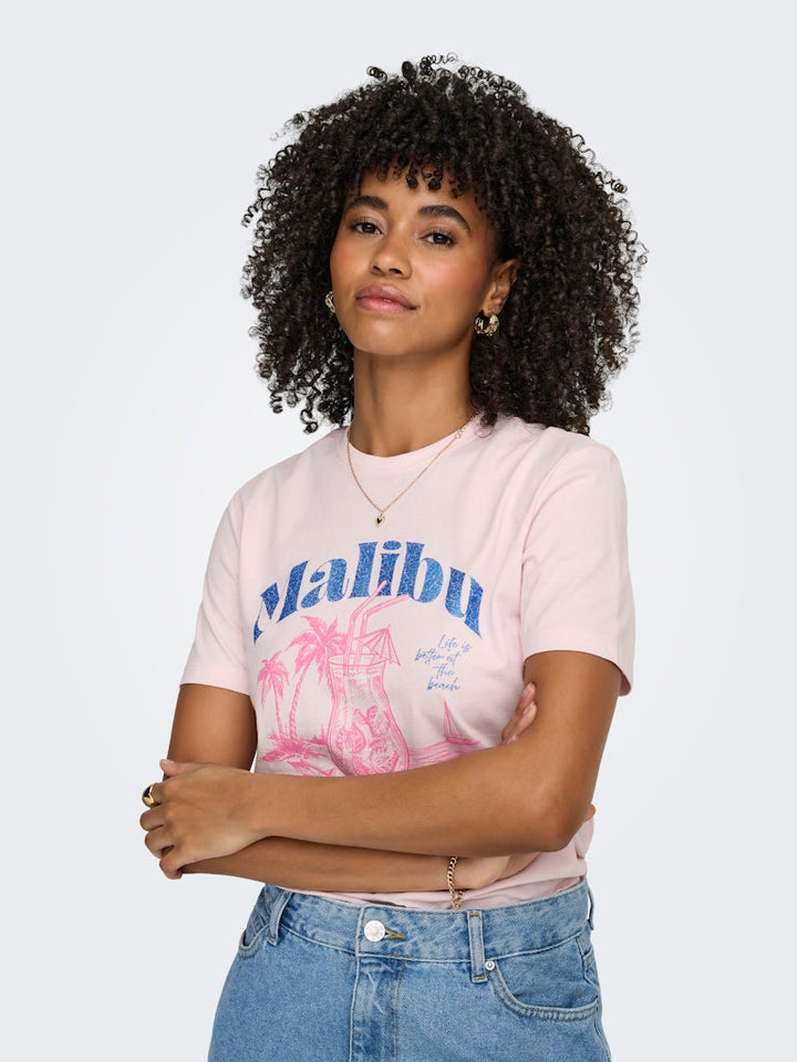 Onldina S/s Club Top Box Jrs - Licht Roze