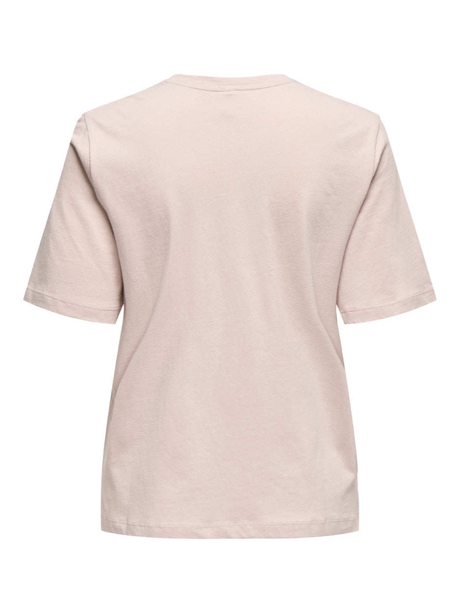 Onlmoody Life S/s Word Top Box Jrs - Oud Roze