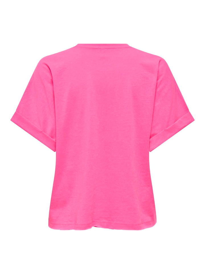 Onlminna S/s Top Cs Pr Jrs - Neon Roze