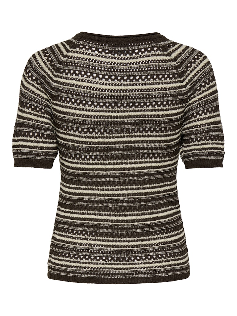 Jdydara S/s O-neck Pullover Knt - Bruin Dessin