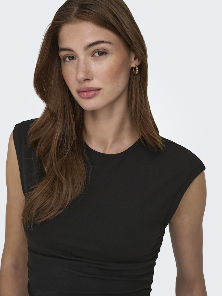 Onlmira Capsl Ruching Top Jrs Noos - Zwart