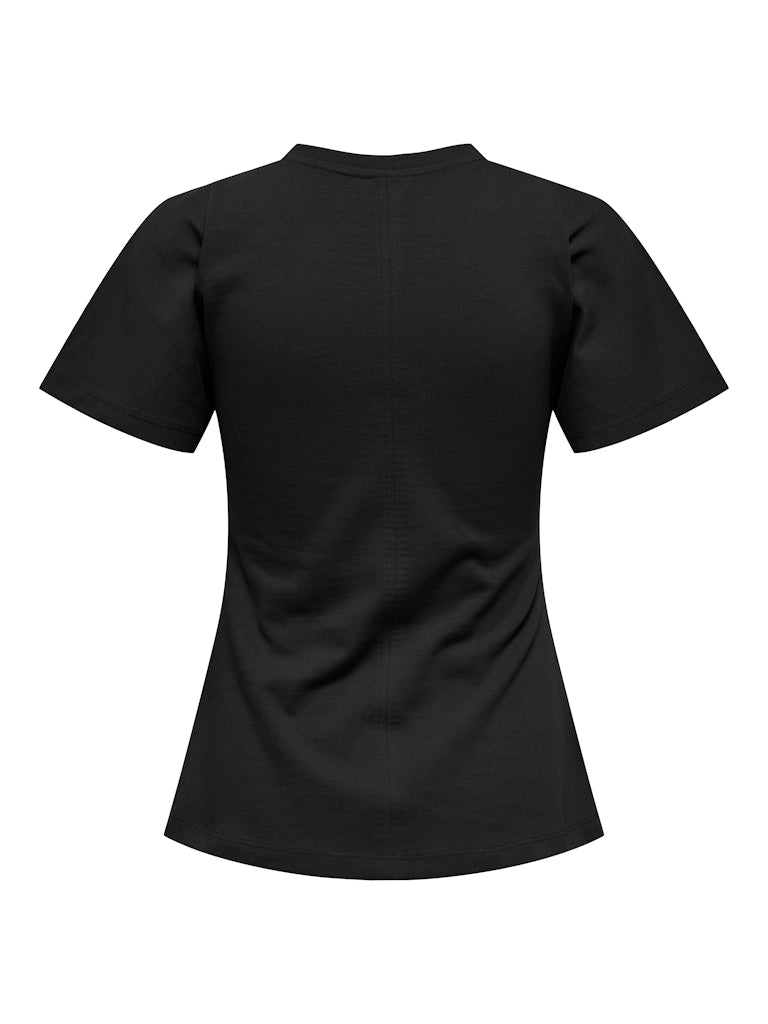 Onlmarie Life S/s Ruching Top Jrs Noos - Zwart
