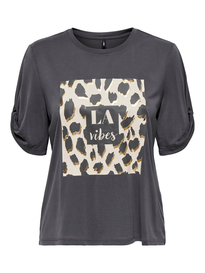 Onlfree Life S/s Create Top Box Jrs - Antraciet