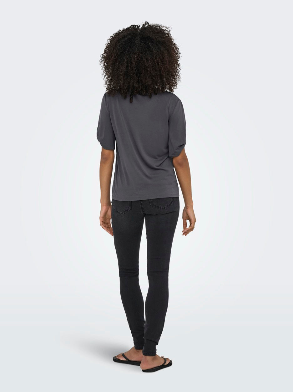 Onlfree Life S/s Create Top Box Jrs - Antraciet