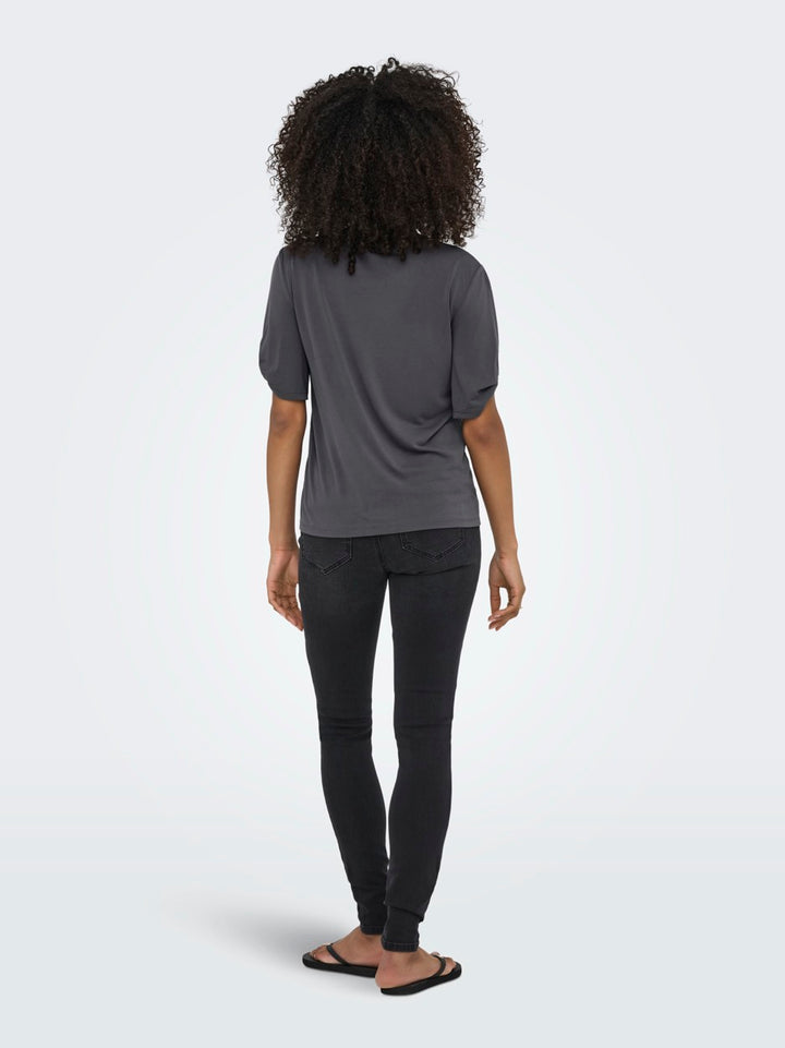 Onlfree Life S/s Create Top Box Jrs - Antraciet