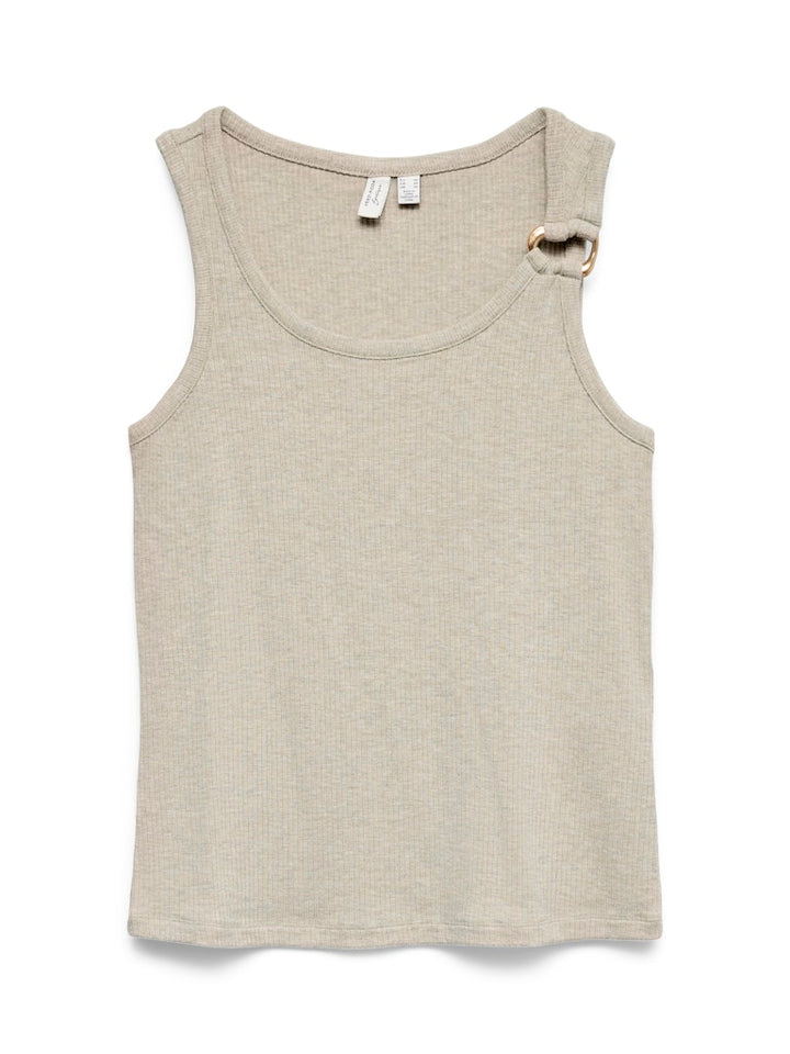 Vmkiki S/l O-neck Top Jrs Btq - Zand