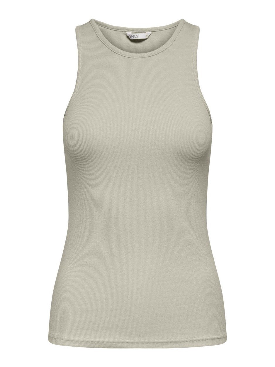 Onlkenya Rib Tank Top Jrs Noos - Beige